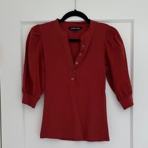 Veronica Beard Coralee Puff Sleeve Top